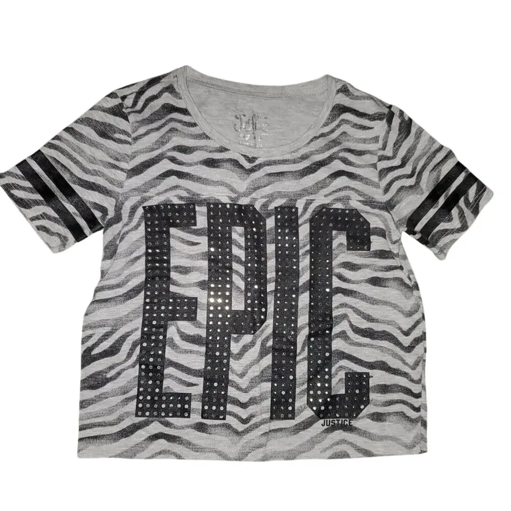 Justice Girls Size 8 Zebra Print